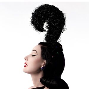 Showgirl Black feather headband by hood London  Dita Von Teese Von follies
